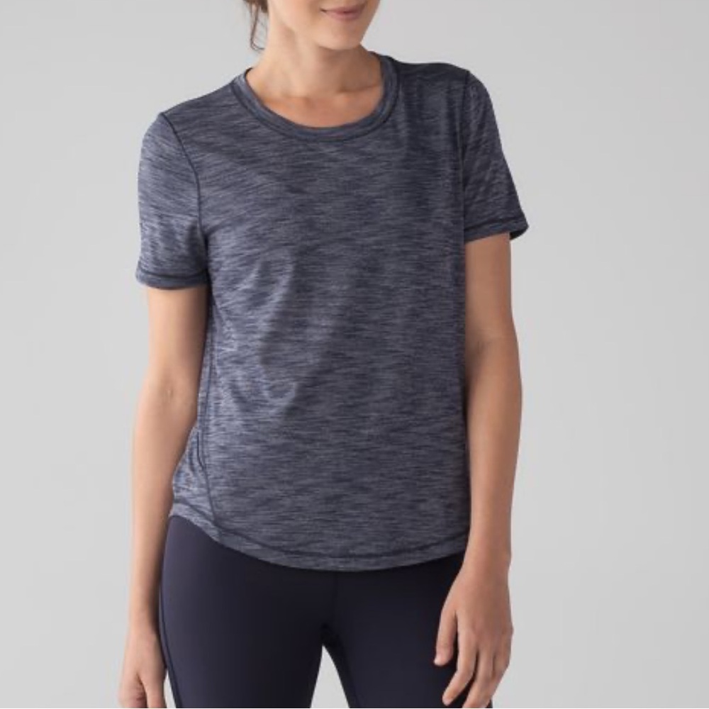 Lululemon Long Distance Short Sleeve Heathered Black